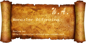 Wenczler Alfonzina névjegykártya